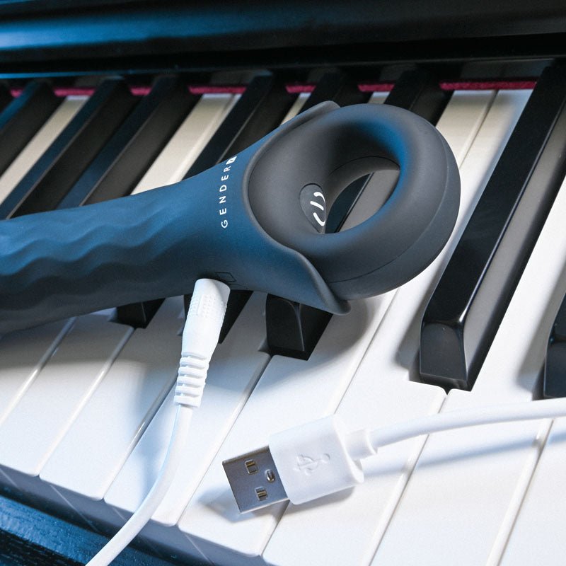 Buy Gender X POWERHOUSE - Black 21.6 cm USB Rechargeable Vibrator – Naughtyhut NZ sex toys online. Discreet delivery & top brands.