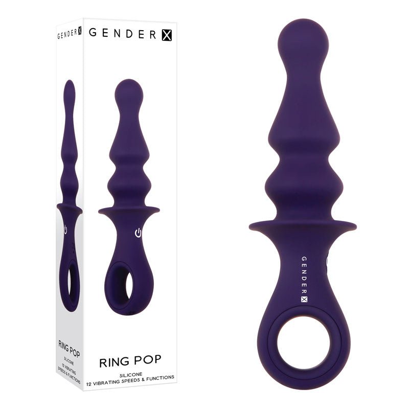 Buy Gender X RING POP - Dark Blue 15.2 cm USB Rechargeable Vibrating Anal Plug – Naughtyhut NZ sex toys online. Discreet delivery & top brands.