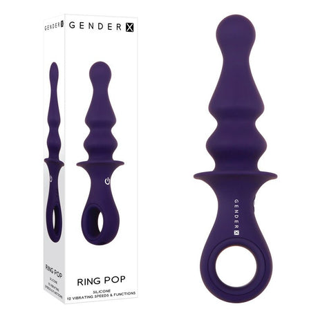 Buy Gender X RING POP - Dark Blue 15.2 cm USB Rechargeable Vibrating Anal Plug – Naughtyhut NZ sex toys online. Discreet delivery & top brands.