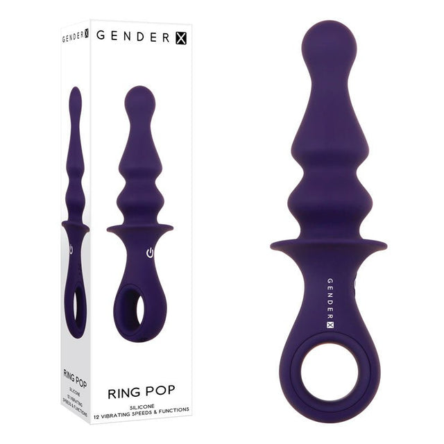 Buy Gender X RING POP - Dark Blue 15.2 cm USB Rechargeable Vibrating Anal Plug – Naughtyhut NZ sex toys online. Discreet delivery & top brands.