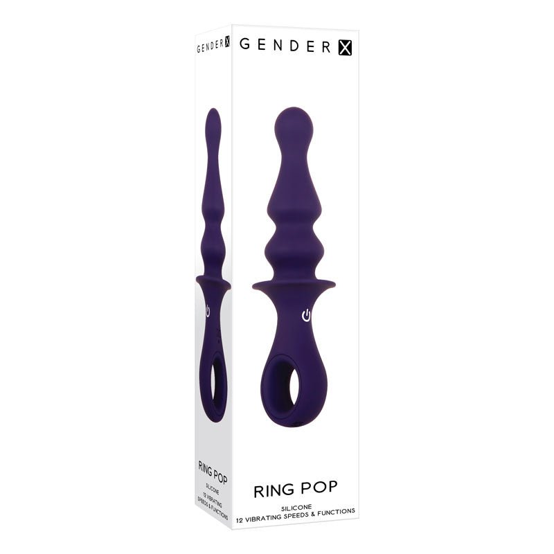 Buy Gender X RING POP - Dark Blue 15.2 cm USB Rechargeable Vibrating Anal Plug – Naughtyhut NZ sex toys online. Discreet delivery & top brands.