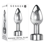 Buy Gender X ROCKIN' METAL PLUG - Metallic 9.3 cm USB Rechargeable Butt Plug – Naughtyhut NZ sex toys online. Discreet delivery & top brands.