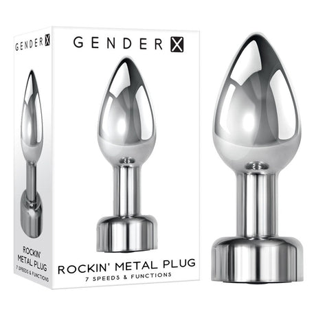 Buy Gender X ROCKIN' METAL PLUG - Metallic 9.3 cm USB Rechargeable Butt Plug – Naughtyhut NZ sex toys online. Discreet delivery & top brands.