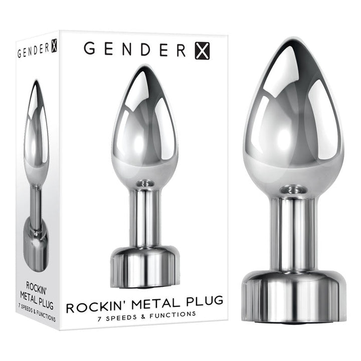 Gender X ROCKIN' METAL PLUG - Metallic 9.3 cm USB Rechargeable Butt Plug – Sex toys NZ by Naughtyhut. Discreet delivery nationwide.