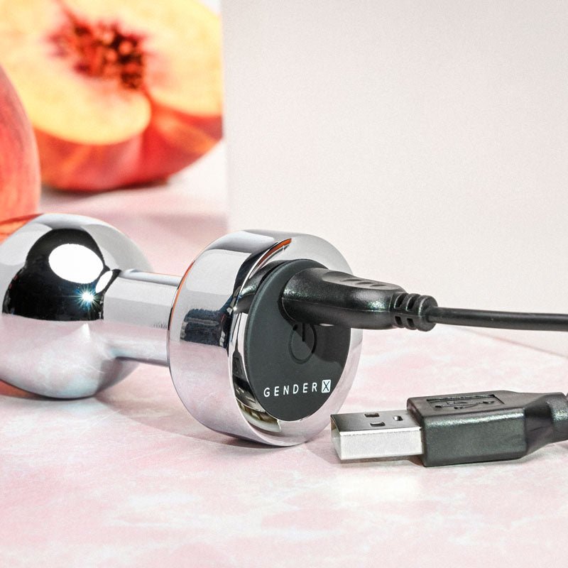 Gender X ROCKIN' METAL PLUG - Metallic 9.3 cm USB Rechargeable Butt Plug – Sex toys NZ by Naughtyhut. Discreet delivery nationwide.