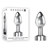 Buy Gender X ROCKIN METAL PLUG MINI - Chrome 7.8 cm USB Rechargeable Vibrating Mini Butt Plug – Naughtyhut NZ sex toys online. Discreet delivery & top brands.