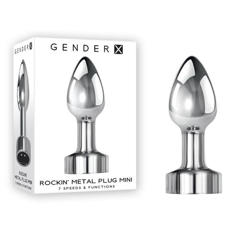 Buy Gender X ROCKIN METAL PLUG MINI - Chrome 7.8 cm USB Rechargeable Vibrating Mini Butt Plug – Naughtyhut NZ sex toys online. Discreet delivery & top brands.