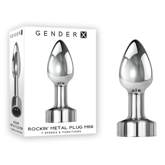 Buy Gender X ROCKIN METAL PLUG MINI - Chrome 7.8 cm USB Rechargeable Vibrating Mini Butt Plug – Naughtyhut NZ sex toys online. Discreet delivery & top brands.