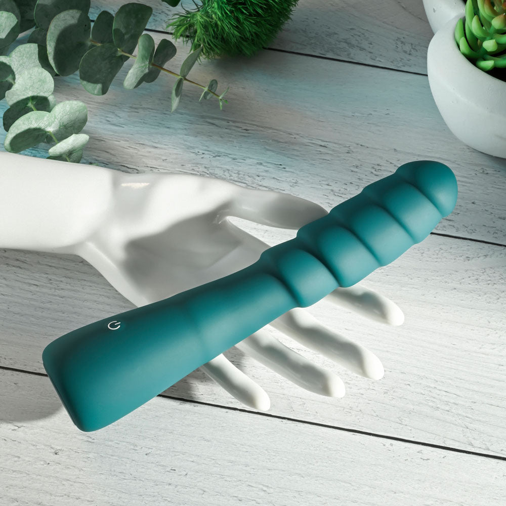 Gender X SCORPION - Green 21.2 cm USB Rechargeable Vibrator – Sex toys NZ by Naughtyhut. Discreet delivery nationwide.