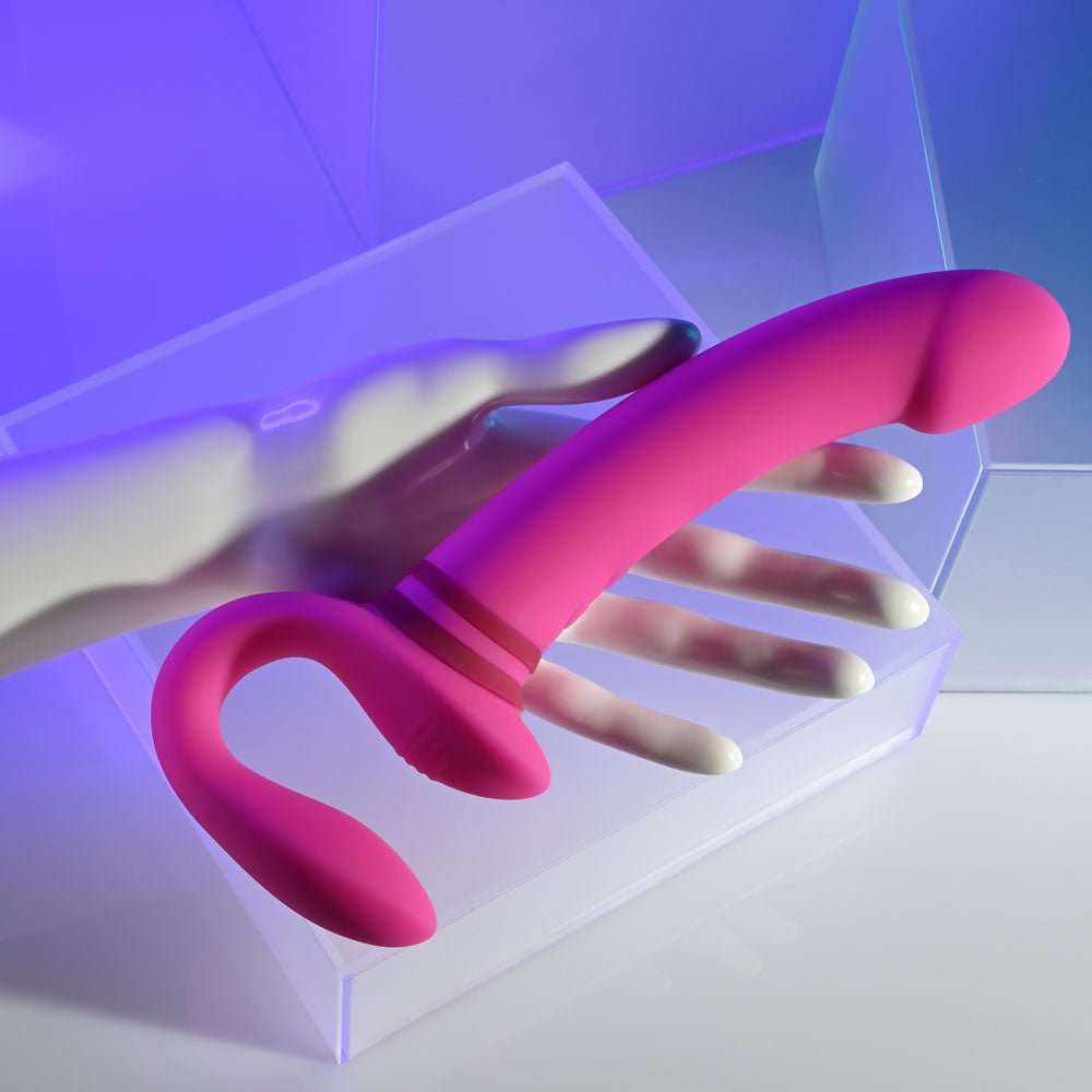 Gender X SHARING IS CARING - Pink 21.9 cm USB Rechargeable Strapless Strap - On – Sex toys NZ by Naughtyhut. Discreet delivery nationwide.