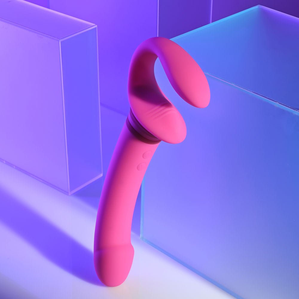 Buy Gender X SHARING IS CARING - Pink 21.9 cm USB Rechargeable Strapless Strap - On – Naughtyhut NZ sex toys online. Discreet delivery & top brands.