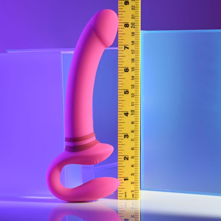 Gender X SHARING IS CARING - Pink 21.9 cm USB Rechargeable Strapless Strap - On – Sex toys NZ by Naughtyhut. Discreet delivery nationwide.