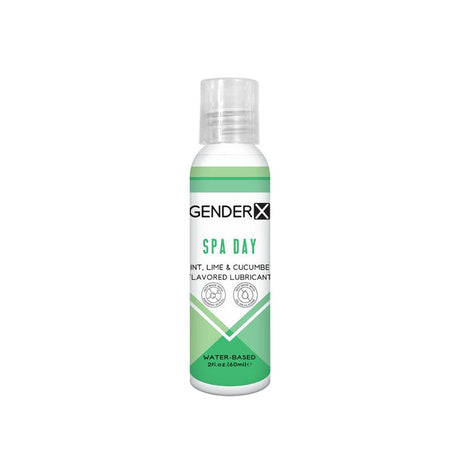 Buy Gender X SPA DAY Flavoured Lube - 60 ml - Mint, Lime & Cucumber Flavoured Water Based Lubricant - 60 ml Bottle – Naughtyhut NZ sex toys online. Discreet delivery & top brands.