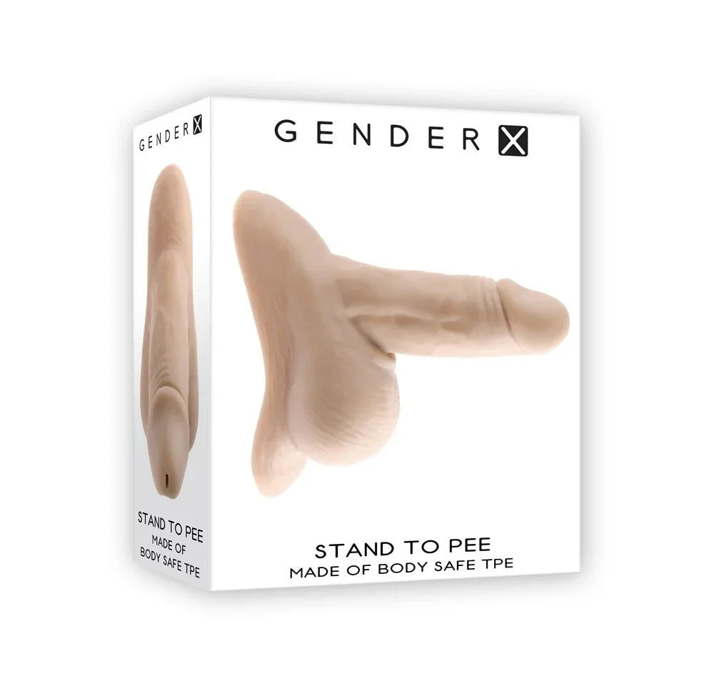 Gender X Stand To Pee funnel retail box in Light, box art showing the realistic funnel
