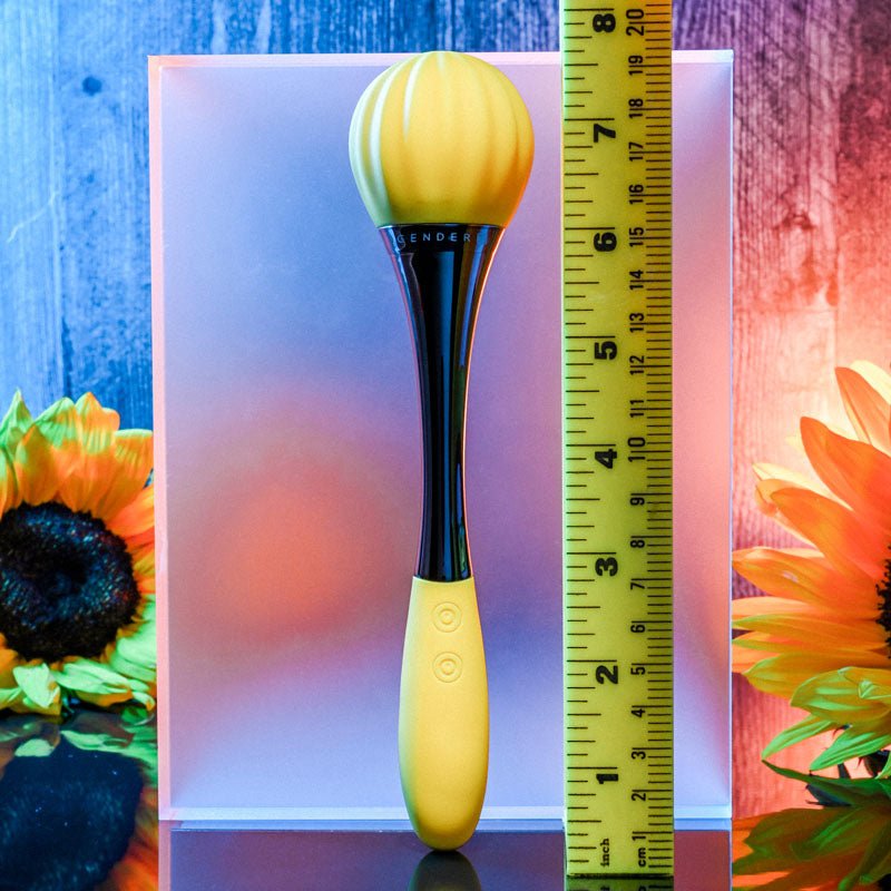 Buy Gender X SUNFLOWER - Yellow 20 cm USB Rechargeable Massage Wand – Naughtyhut NZ sex toys online. Discreet delivery & top brands.