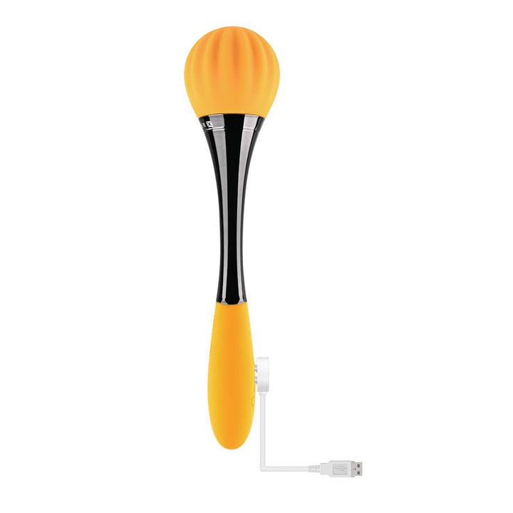 Gender X SUNFLOWER - Yellow 20 cm USB Rechargeable Massage Wand – Sex toys NZ by Naughtyhut. Discreet delivery nationwide.