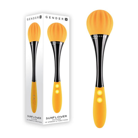 Buy Gender X SUNFLOWER - Yellow 20 cm USB Rechargeable Massage Wand – Naughtyhut NZ sex toys online. Discreet delivery & top brands.