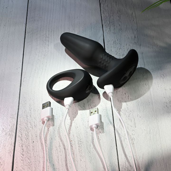 Gender X TEAMWORK - Black USB Rechargeable Rimming Butt Plug & Vibrating Cock Ring – Sex toys NZ by Naughtyhut. Discreet delivery nationwide.