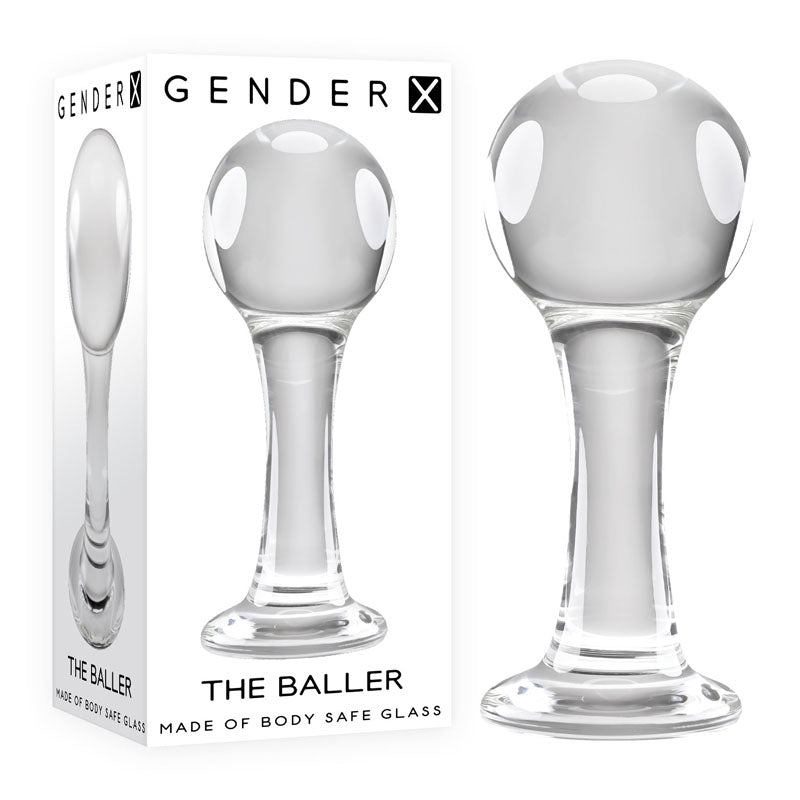 Buy Gender X THE BALLER - Clear Glass 11 cm Anal Plug – Naughtyhut NZ sex toys online. Discreet delivery & top brands.