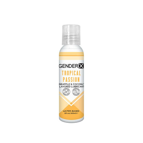 Buy Gender X TROPICAL PASSION Flavoured Lube - 60 ml - Pineapple & Coconut Flavoured Water Based Lubricant - 60 ml Bottle – Naughtyhut NZ sex toys online. Discreet delivery & top brands.