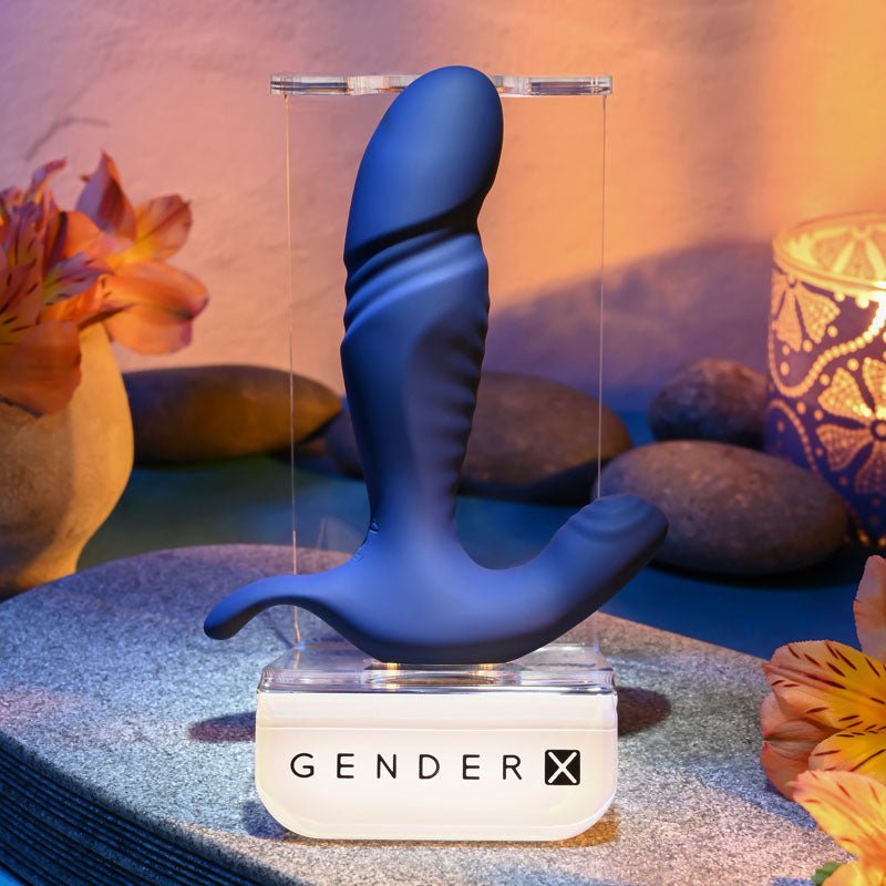 Buy Gender X TRUE BLUE - Blue 13.5 cm USB Rechargeable Thrusting Prostate Massager – Naughtyhut NZ sex toys online. Discreet delivery & top brands.