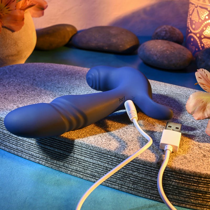 Buy Gender X TRUE BLUE - Blue 13.5 cm USB Rechargeable Thrusting Prostate Massager – Naughtyhut NZ sex toys online. Discreet delivery & top brands.