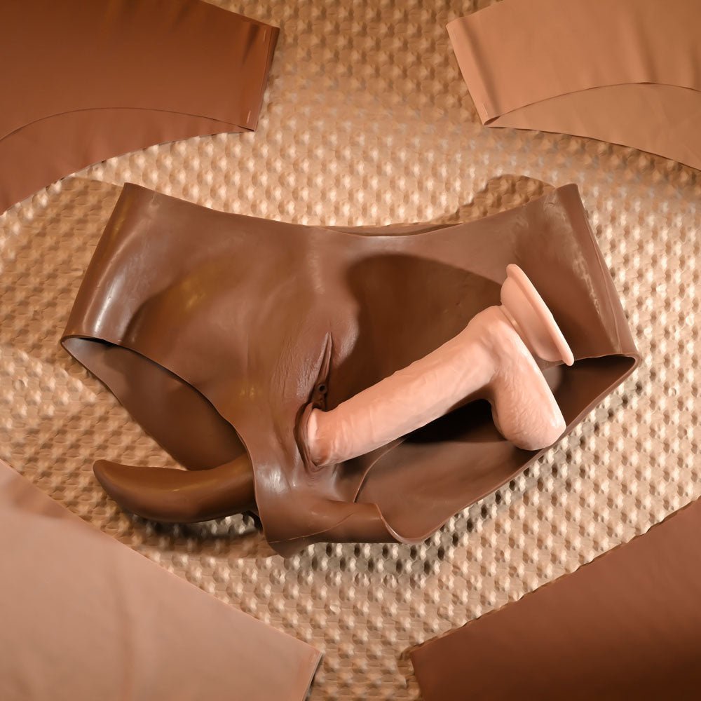 Buy Gender X UNDERGARMENTS - BRIEFS - Dark - Brown Wearable Vagina Briefs – Naughtyhut NZ sex toys online. Discreet delivery & top brands.