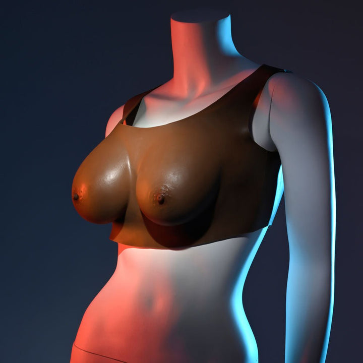 Gender X UNDERGARMENTS - PLATE C - CUP - Dark - Brown Wearable Breasts - C - Cup Size – Sex toys NZ by Naughtyhut. Discreet delivery nationwide.