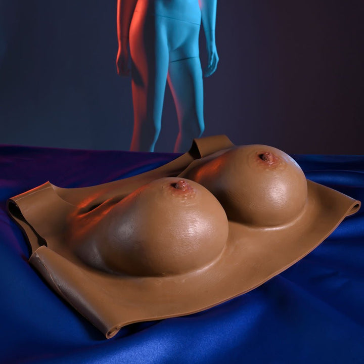 Gender X UNDERGARMENTS - PLATE C - CUP - Dark - Brown Wearable Breasts - C - Cup Size – Sex toys NZ by Naughtyhut. Discreet delivery nationwide.