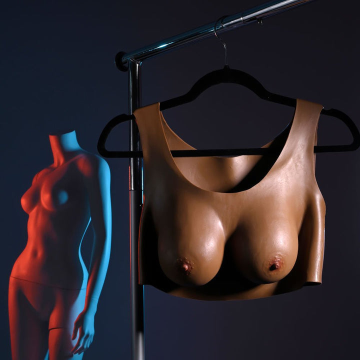 Gender X UNDERGARMENTS - PLATE C - CUP - Dark - Brown Wearable Breasts - C - Cup Size – Sex toys NZ by Naughtyhut. Discreet delivery nationwide.