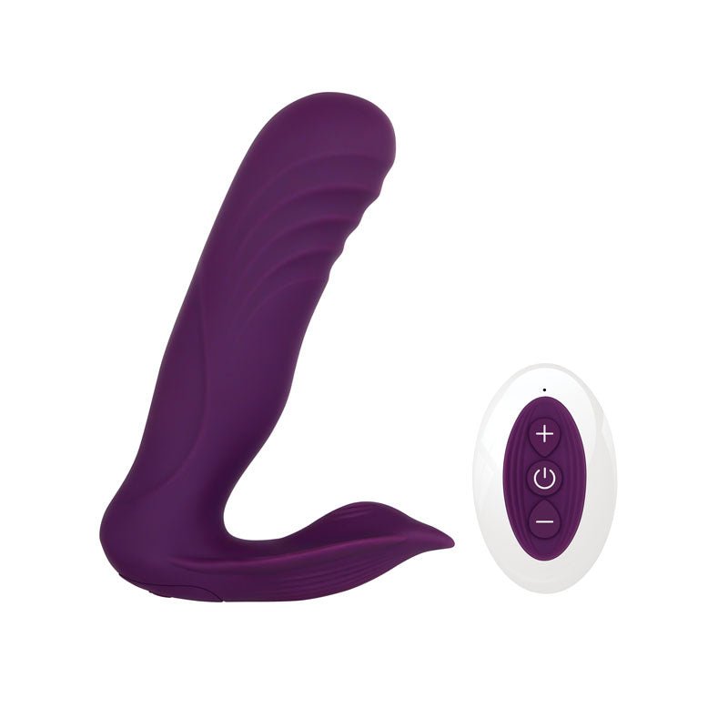 Gender X VELVET HAMMER - Purple USB Rechargeable Wearable Vibe with Remote – Sex toys NZ by Naughtyhut. Discreet delivery nationwide.