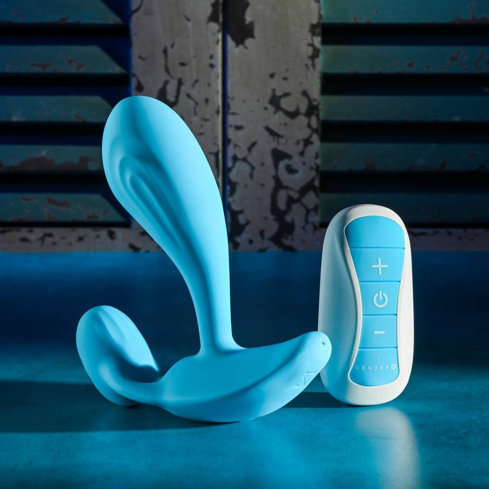 Buy Gender X WEAR ME OUT - Blue 11.1 cm USB Rechargeable Wearable Vibrator with Wireless Remote – Naughtyhut NZ sex toys online. Discreet delivery & top brands.