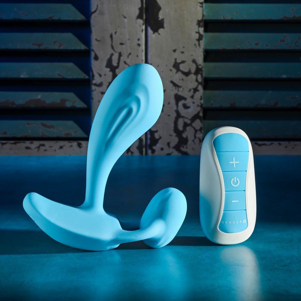 Buy Gender X WEAR ME OUT - Blue 11.1 cm USB Rechargeable Wearable Vibrator with Wireless Remote – Naughtyhut NZ sex toys online. Discreet delivery & top brands.