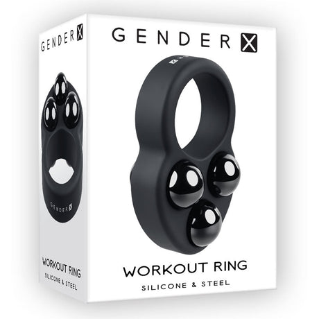 Buy Gender X WORKOUT RING - Black Weighted Cock Ring – Naughtyhut NZ sex toys online. Discreet delivery & top brands.