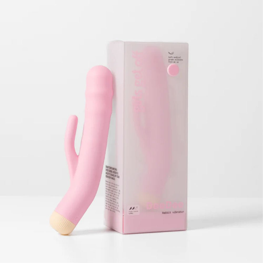 Girls Get Off - DeeDee - Pink 19 cm USB Rechargeable Thrusting Rabbit Vibrator – Sex toys NZ by Naughtyhut. Discreet delivery nationwide.