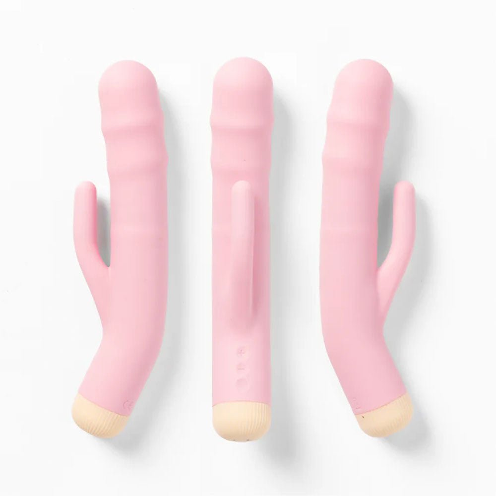 Buy Girls Get Off - DeeDee - Pink 19 cm USB Rechargeable Thrusting Rabbit Vibrator – Naughtyhut NZ sex toys online. Discreet delivery & top brands.