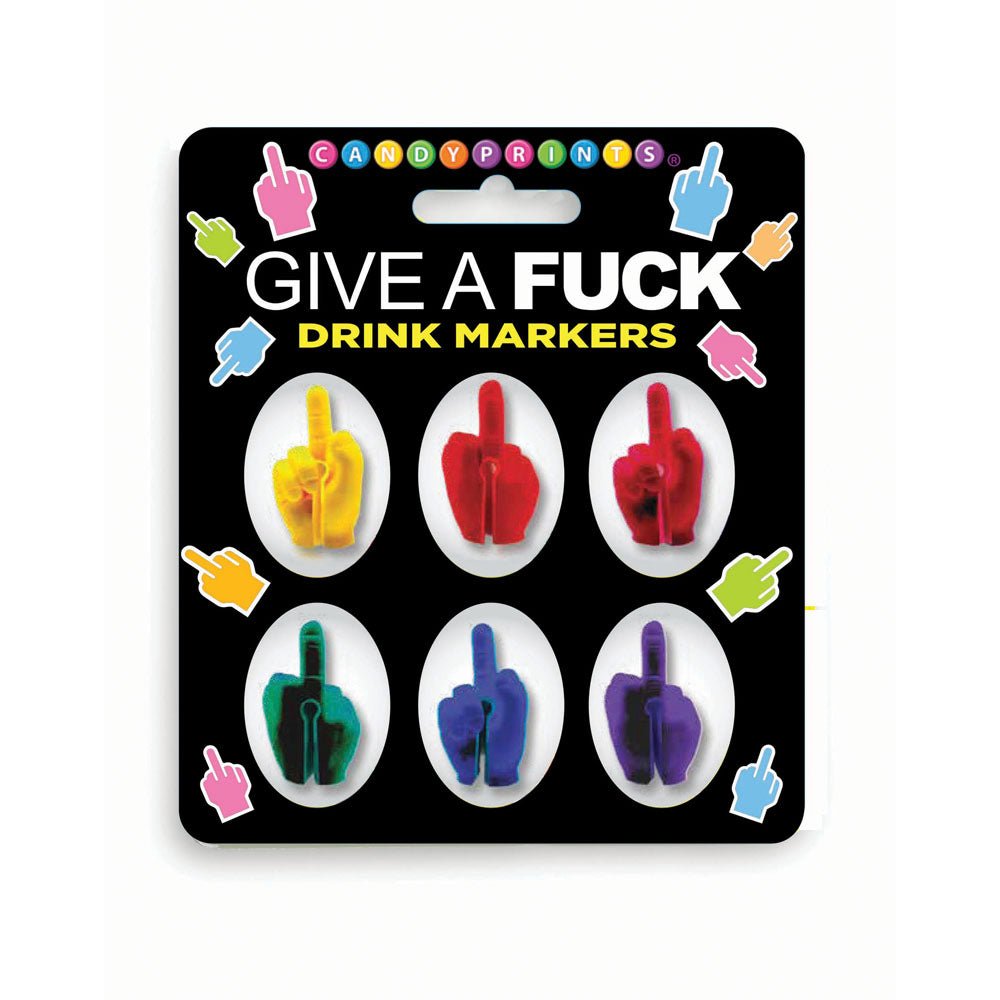 Buy Give A Fuck Drink Markers - Novelty Drink Markers - Set of 6 – Naughtyhut NZ sex toys online. Discreet delivery & top brands.