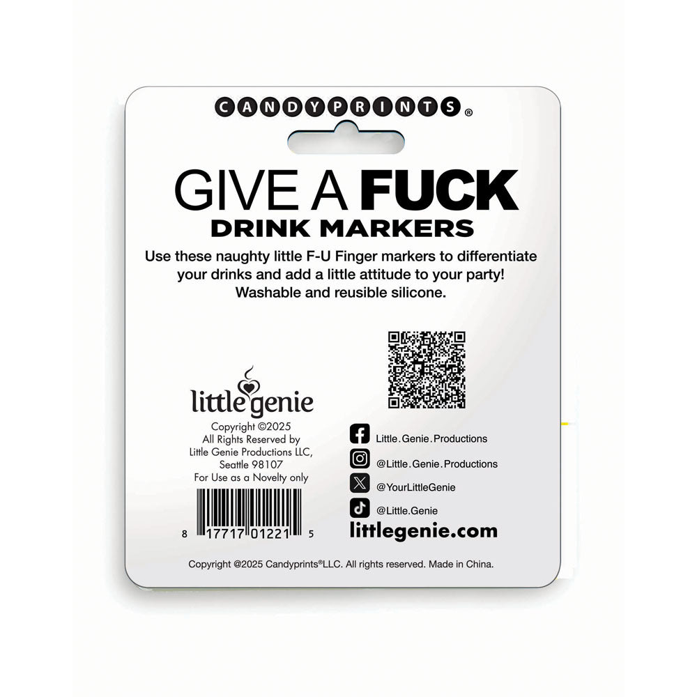 Give A Fuck Drink Markers - Novelty Drink Markers - Set of 6 – Sex toys NZ by Naughtyhut. Discreet delivery nationwide.