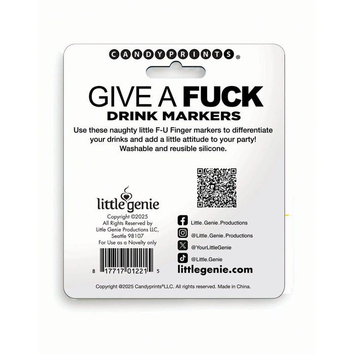 Give A Fuck Drink Markers - Novelty Drink Markers - Set of 6 – Sex toys NZ by Naughtyhut. Discreet delivery nationwide.