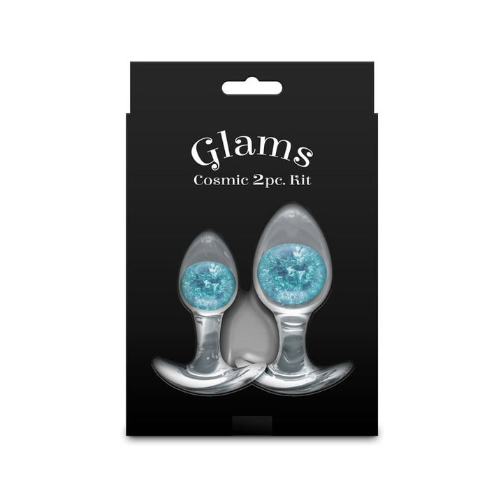 Glams Cosmic 2pc Kit - Blue - Clear/Blue Butt Plugs - Set of 2 Sizes – Sex toys NZ by Naughtyhut. Discreet delivery nationwide.