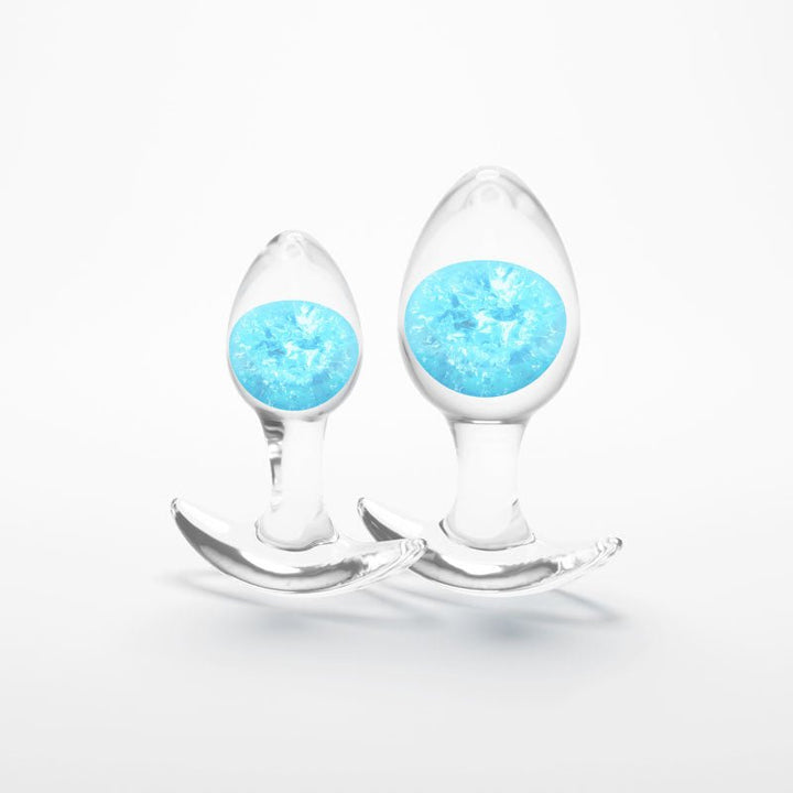 Glams Cosmic 2pc Kit - Blue - Clear/Blue Butt Plugs - Set of 2 Sizes – Sex toys NZ by Naughtyhut. Discreet delivery nationwide.