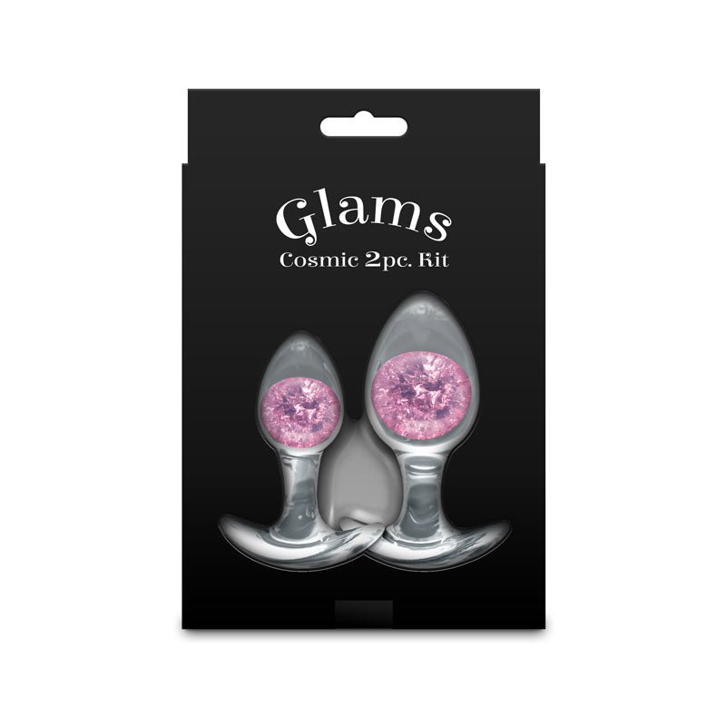 Glams Cosmic 2pc Kit - Pink - Clear/Pink Butt Plugs - Set of 2 Sizes – Sex toys NZ by Naughtyhut. Discreet delivery nationwide.