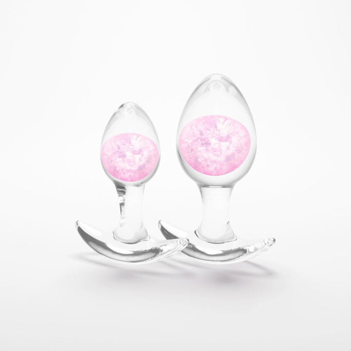 Glams Cosmic 2pc Kit - Pink - Clear/Pink Butt Plugs - Set of 2 Sizes – Sex toys NZ by Naughtyhut. Discreet delivery nationwide.