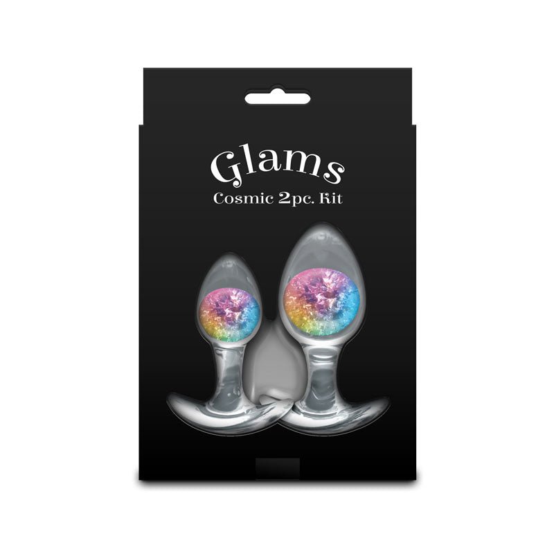 Glams Cosmic 2pc Kit - Rainbow - Clear/Rainbow Butt Plugs - Set of 2 Sizes – Sex toys NZ by Naughtyhut. Discreet delivery nationwide.