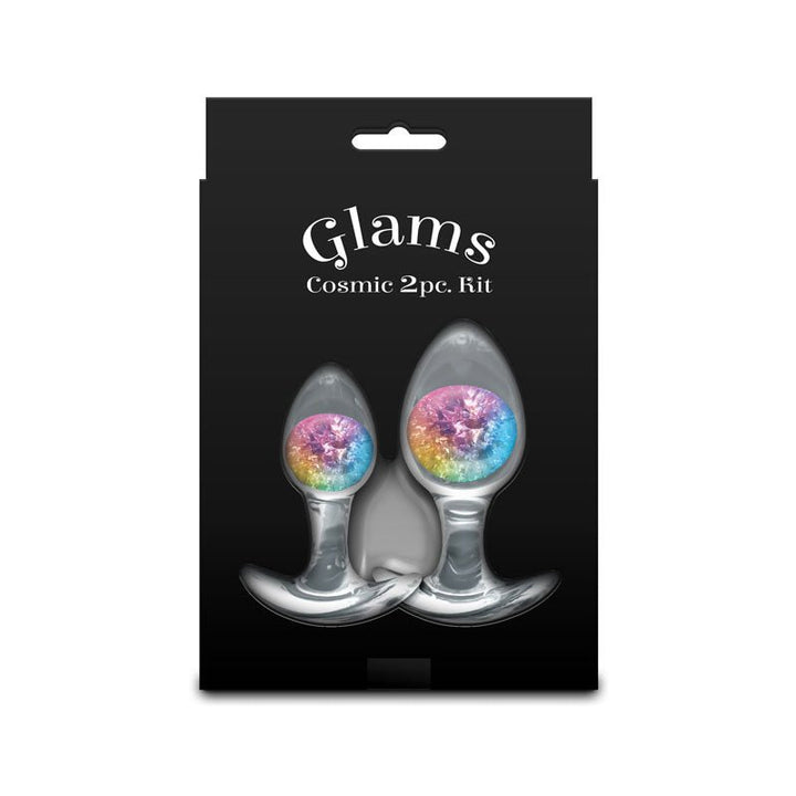 Glams Cosmic 2pc Kit - Rainbow - Clear/Rainbow Butt Plugs - Set of 2 Sizes – Sex toys NZ by Naughtyhut. Discreet delivery nationwide.