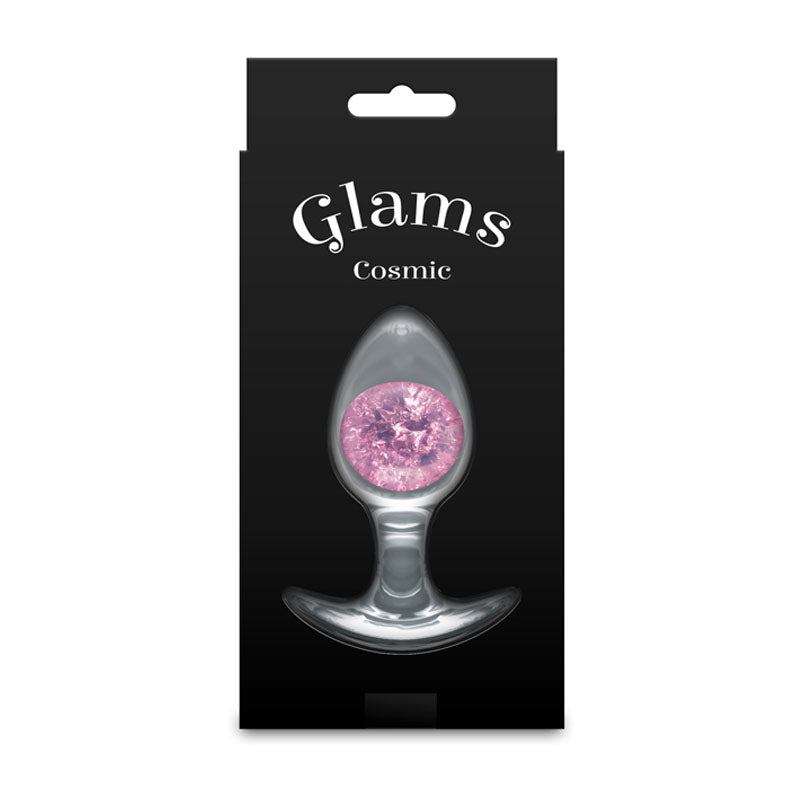 Glams Cosmic - Medium - Pink - Clear/Pink 9.5 cm Small Butt Plug – Sex toys NZ by Naughtyhut. Discreet delivery nationwide.