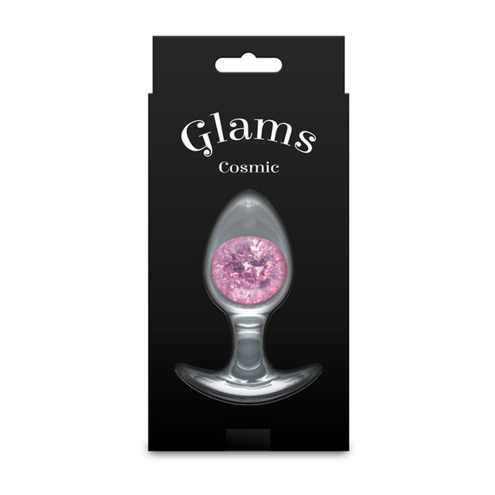 Glams Cosmic - Medium - Pink - Clear/Pink 9.5 cm Small Butt Plug – Sex toys NZ by Naughtyhut. Discreet delivery nationwide.