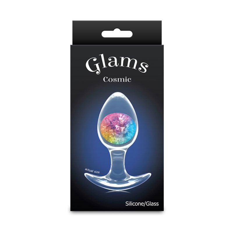 Glams Cosmic - Medium - Rainbow - Clear/Rainbow 9.5 cm Small Butt Plug – Sex toys NZ by Naughtyhut. Discreet delivery nationwide.