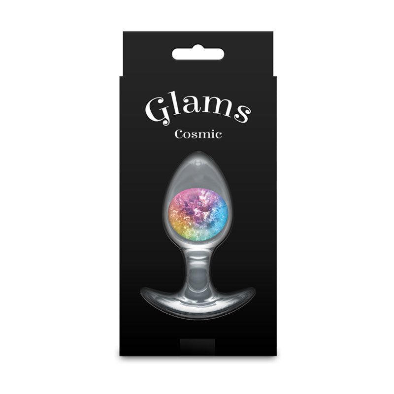Glams Cosmic - Medium - Rainbow - Clear/Rainbow 9.5 cm Small Butt Plug – Sex toys NZ by Naughtyhut. Discreet delivery nationwide.
