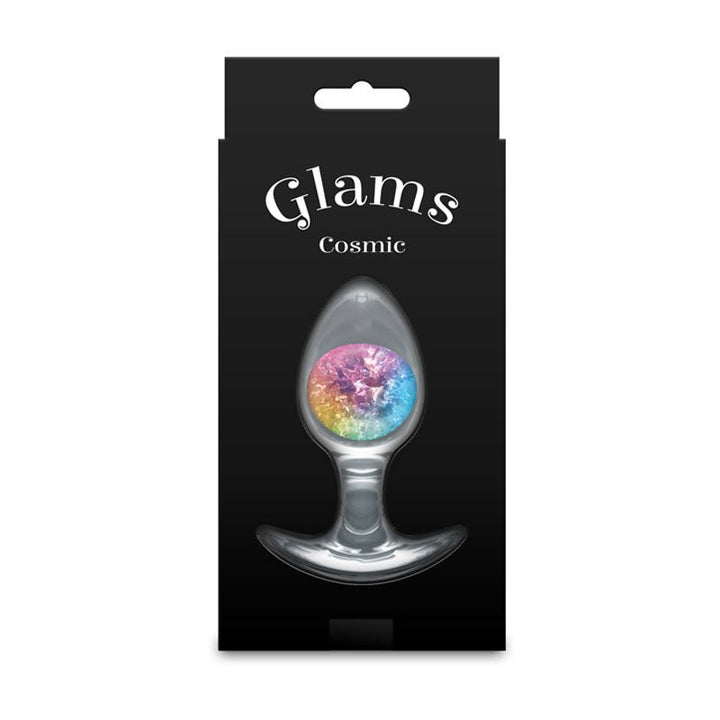 Glams Cosmic - Medium - Rainbow - Clear/Rainbow 9.5 cm Small Butt Plug – Sex toys NZ by Naughtyhut. Discreet delivery nationwide.